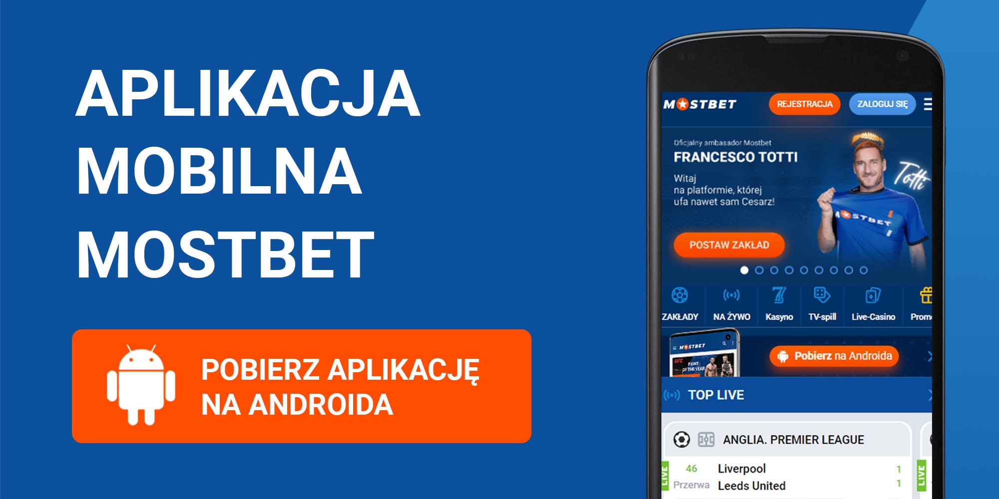 Aplikacja MostBet na Androida