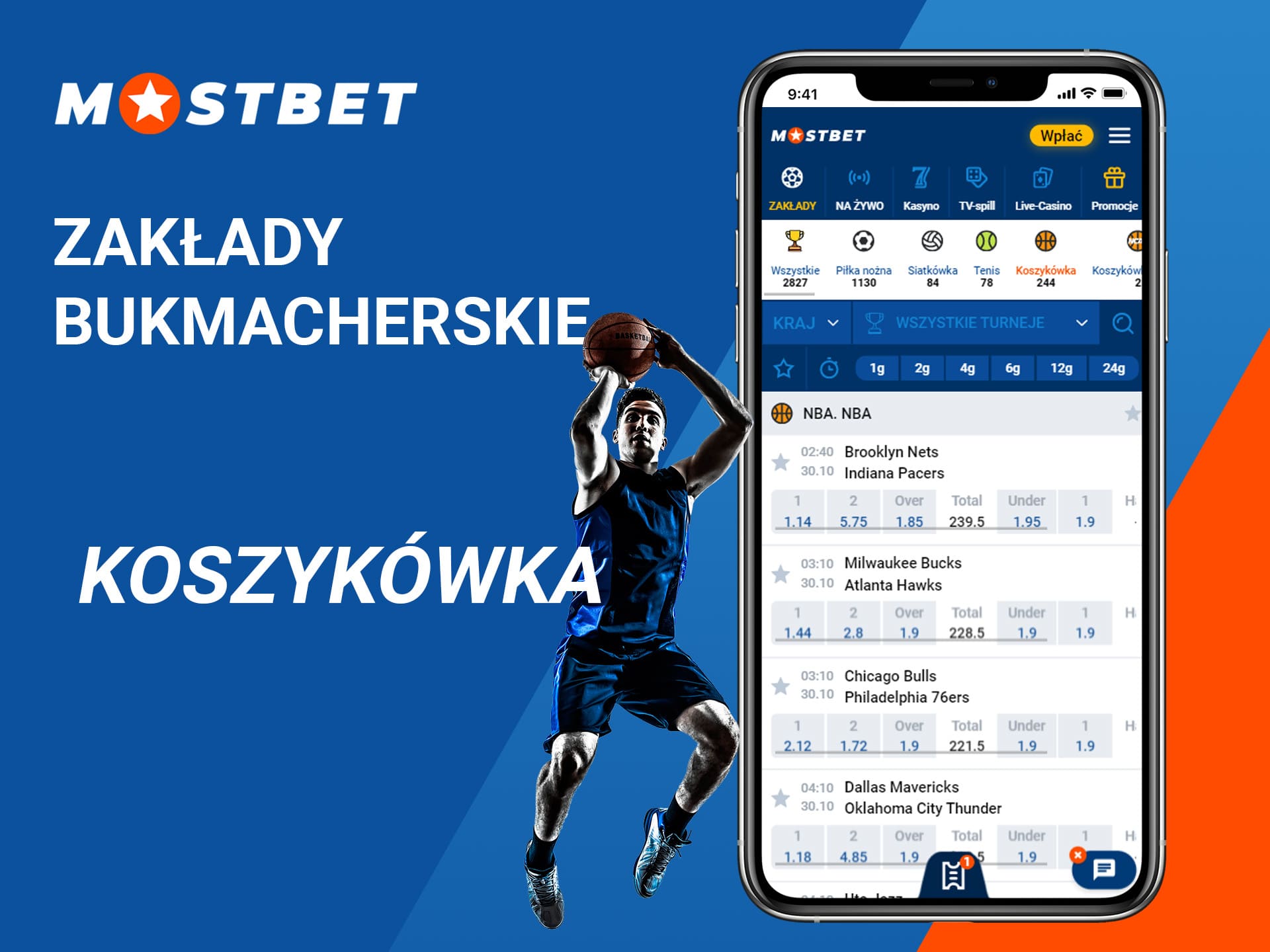 Zakłady bukmacherskie MostBet — koszykówka